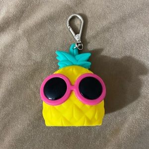 Pineapple with sunglasses hand sanitizer holder